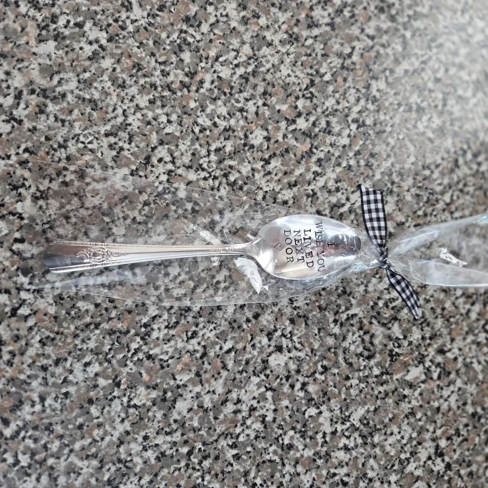 I Wish You Lived Next Door BFF 6 inch Spoon for Long Distance Friends Relatives